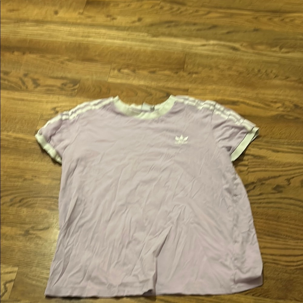 Adidas Lavender Tee with White Accents